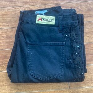 Acezung Size 12 Jeans with Flower Lace Sides